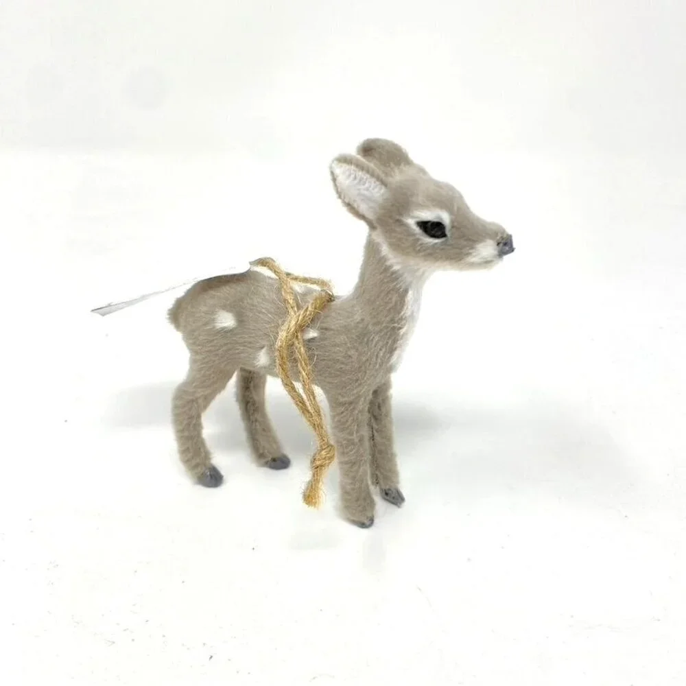 Target Faux Fur Grey Deer Christmas Tree Ornament Gray with Spots Wondershop™